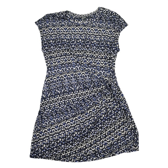Nicole Miller Dresses & Skirts - Nicole Miller Dress Women XXL Blue Abstract Knot Front Jersey Knit Short Sleeve